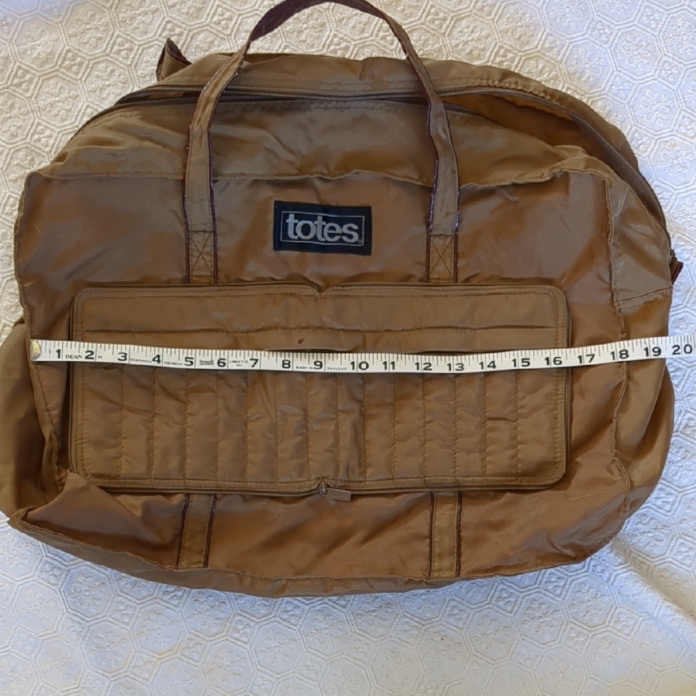 Totes Brown Travel Bag Durable Canvas Design - Picture 5 of 10